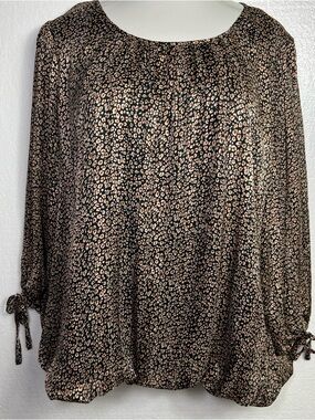 Haver floral micro print lightweight blouse spring summer size 1X